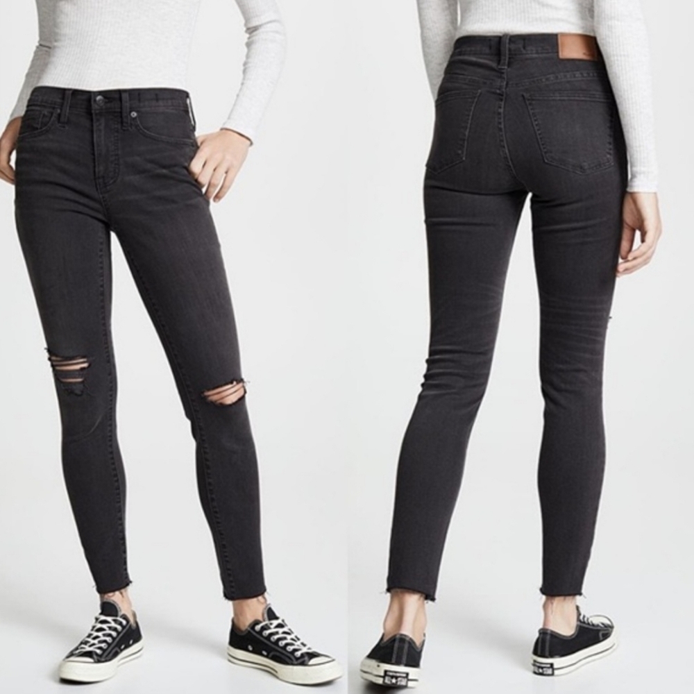 MADEWELL 9" High Rise Distressed Denim Jeans, Womens Size 24S